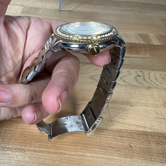 Marc Ecko The Cool Watch Gold and Silver Tone Rhinestone Encrusted Bling Watch - Picture 5 of 11